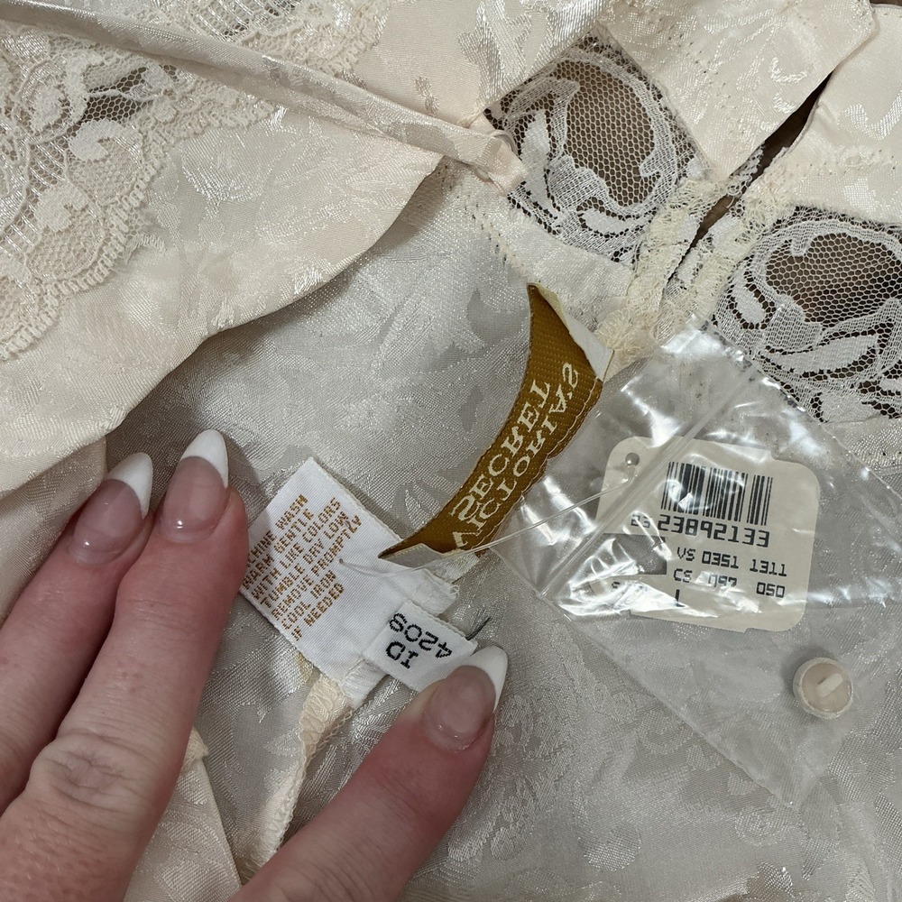 Victoria's‎ Secret Vintage Gold Label Slip Dress Lingerie Cream Lace Large NWT - Picture 12 of 15
